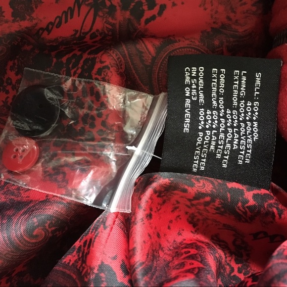 GUESS Los Angeles Wool Toggle Button/Zip Pea Coat - Picture 7 of 7